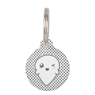 Kawaii Winking Ghost Dog Tag