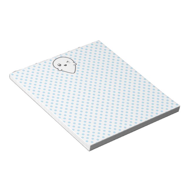 Kawaii Winking Ghost Notepad (Angled)