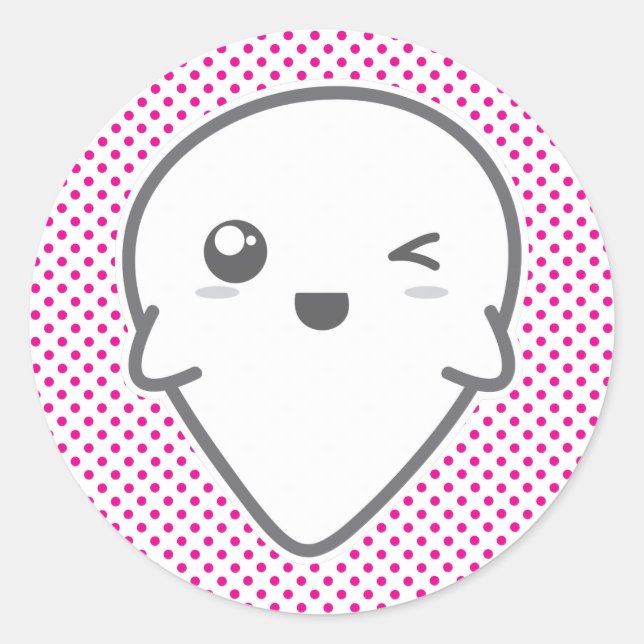 Kawaii Winking Ghost Stickers (Front)
