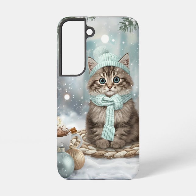 Kawaii Winter Cat Phone Case | Samsung Version  (Back)