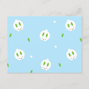 Kawaii Winter Snow Bunny Postcard