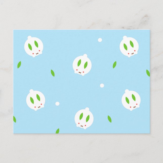 Kawaii Winter Snow Bunny Postcard (Front)