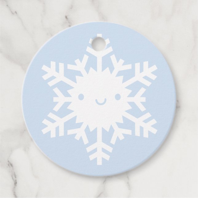 Kawaii Winter Snowflake Favour Tags (Front)