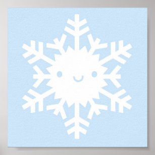 Kawaii Winter Snowflake Poster