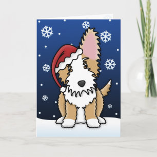 Kawaii Wire Portuguese Podengo Christmas Card