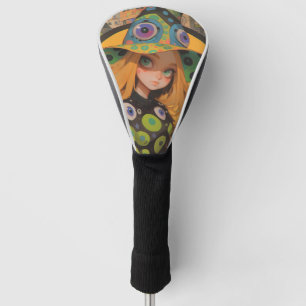 Kawaii Witch & Eyeball Hat in Fantasy City Golf Head Cover