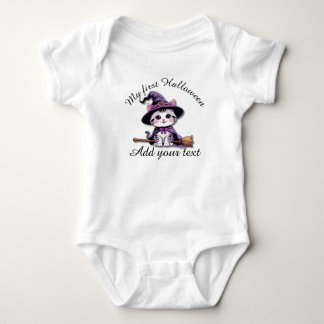 Kawaii Witch Kitten – Baby Halloween Bodysuit