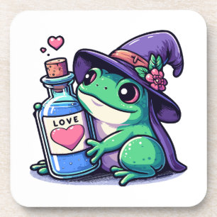 Kawaii witchy love potion coaster