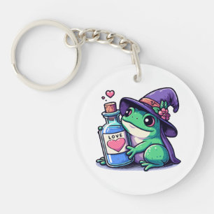 Kawaii witchy love potion key ring