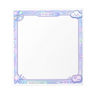 Kawaii Y2K Cyber Pastel Brain Dump Notepad Design