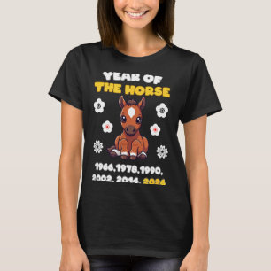 Kawaii Year Of Horse Chinese Zodiac 2026 Animal T-Shirt
