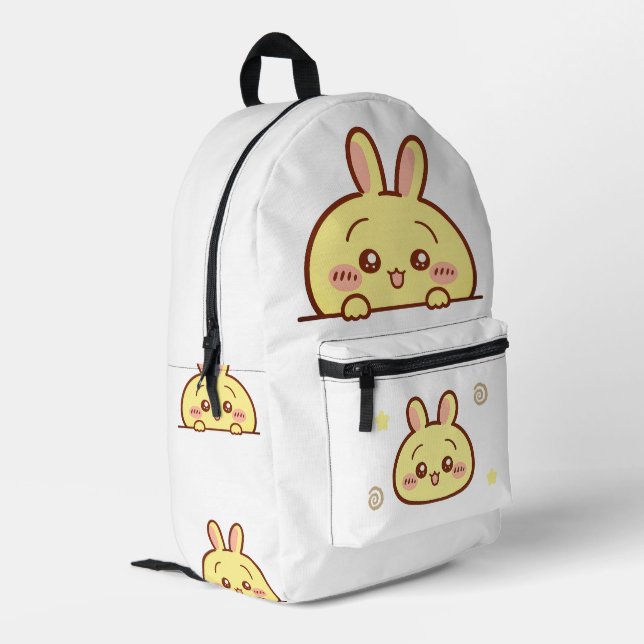 Kawaii Yellow Bunny Backpack - Cute School (Back Corner Left)