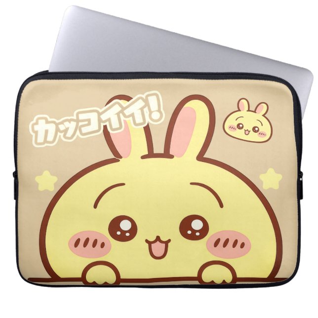 Kawaii Yellow Bunny Laptop Sleeve (Front)