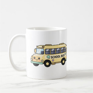 Kawaii Yellow School Bus Cute Teacher Appreciation Coffee Mug
