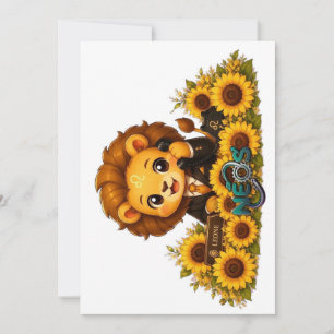 Kawaii Zodiac Neos Leo Invitation