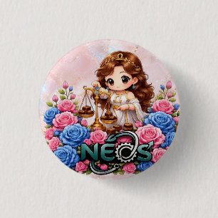 Kawaii Zodiac Neos Libra 3 Cm Round Badge