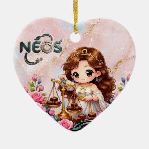 Kawaii Zodiac Neos Libra Ceramic Tree Decoration