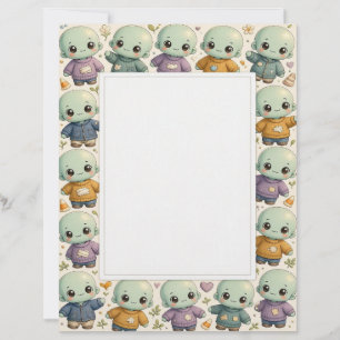 Kawaii Zombie Creatures Stationery