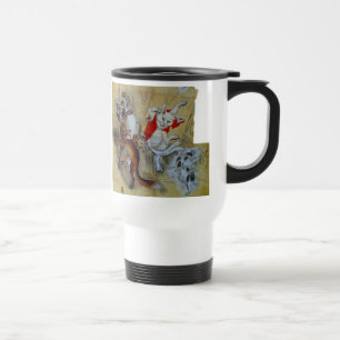 kawanabe kyosai, Tanuki and monster cat Travel Mug