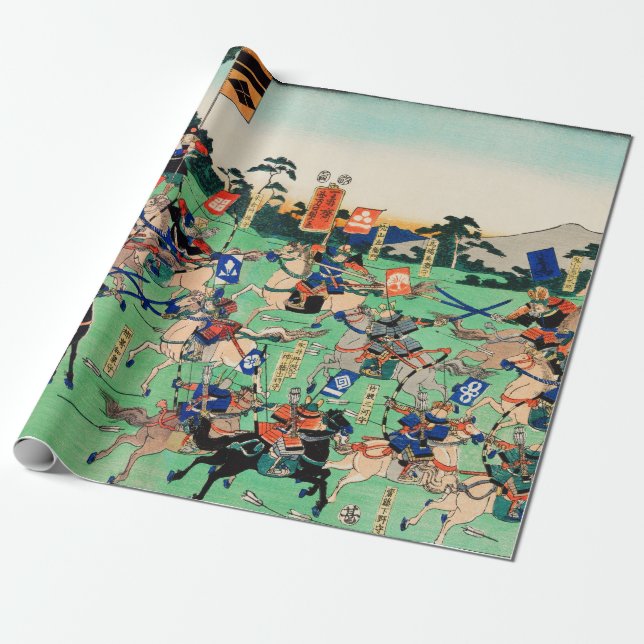 Kawanakajima no kassen (Battle of Kawanakajima)  Wrapping Paper (Unrolled)