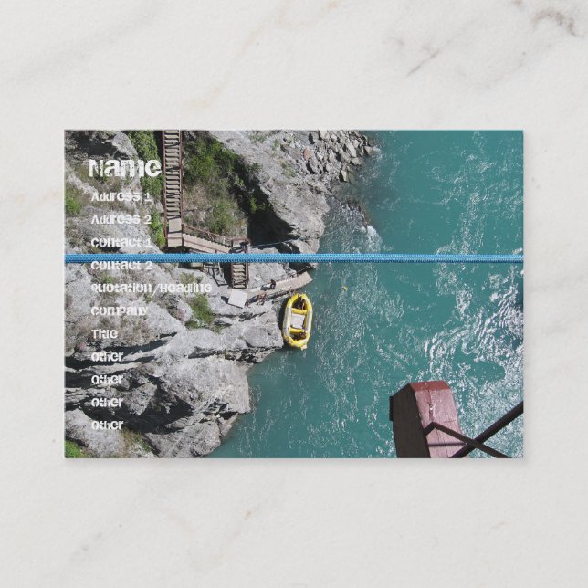 Kawarau Bridge Bungy POV, Queenstown, New Zealand Business Card (Front)
