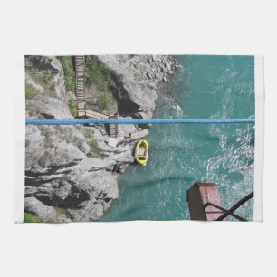 Kawarau Bridge Bungy POV, Queenstown, New Zealand Tea Towel