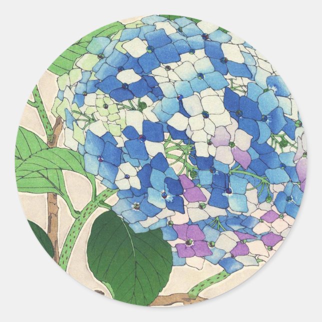 Kawarazaki Shodo Floral Calendar of Japan flower Classic Round Sticker (Front)