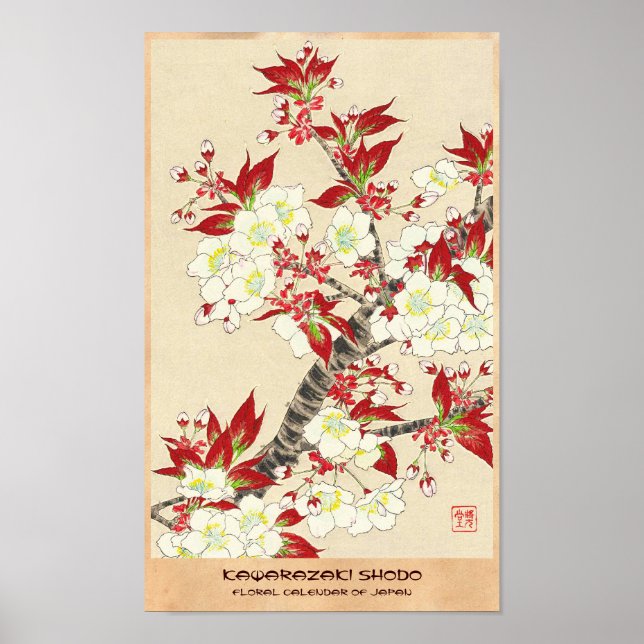 Kawarazaki Shodo Floral Calendar of Japan Poster (Front)