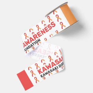Kawasaki Disease Awareness Pattern Ribbon Grosgrain Ribbon