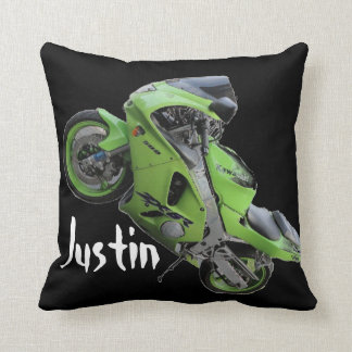 Kawasaki Green "Crotch Rocket" Pillow