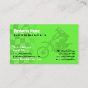 Kawasaki Green Motocross Business Card
