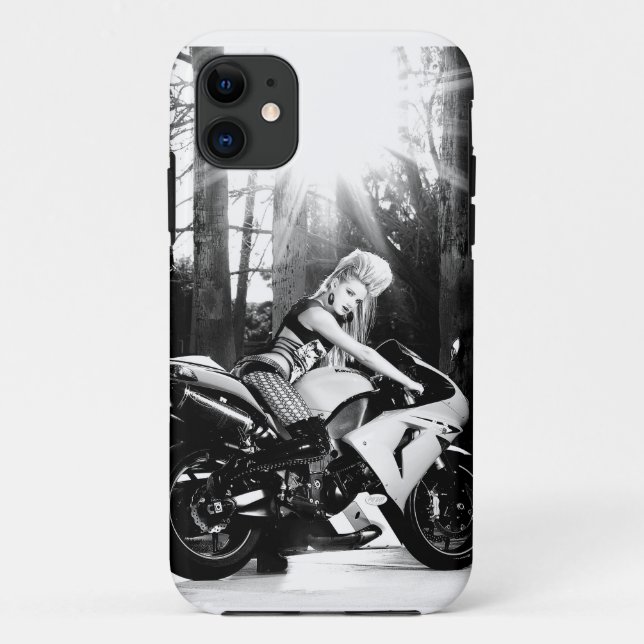 Kawasaki Motorcycle, biker chick, bike week, girl Case-Mate iPhone Case (Back)