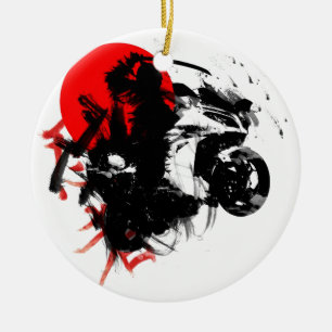 kawasaki ninja ceramic tree decoration
