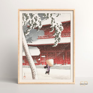Kawase Hasui Zojo Shrine in Shiba Japanese Art Poster