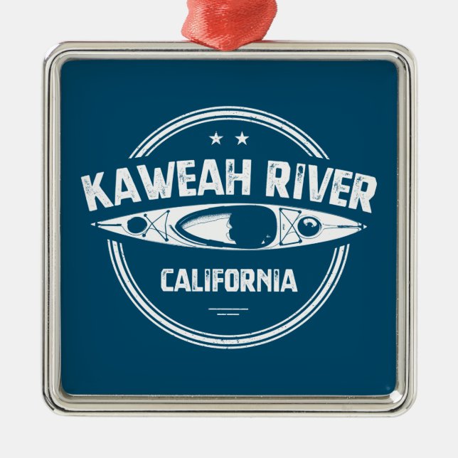 Kaweah River California Kayaking Metal Tree Decoration (Front)