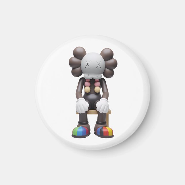 KAWS at Rest Magnet - Unique Printed Magnetic Art (Front)