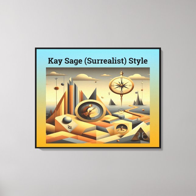 Kay Sage (Surrealst) Style Canvas Print (Front)
