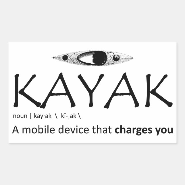 Kayak, A Mobile Device That Charges You Rectangular Sticker (Front)