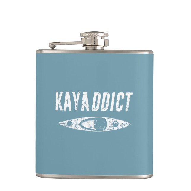 Kayak Addict Hip Flask (Front)