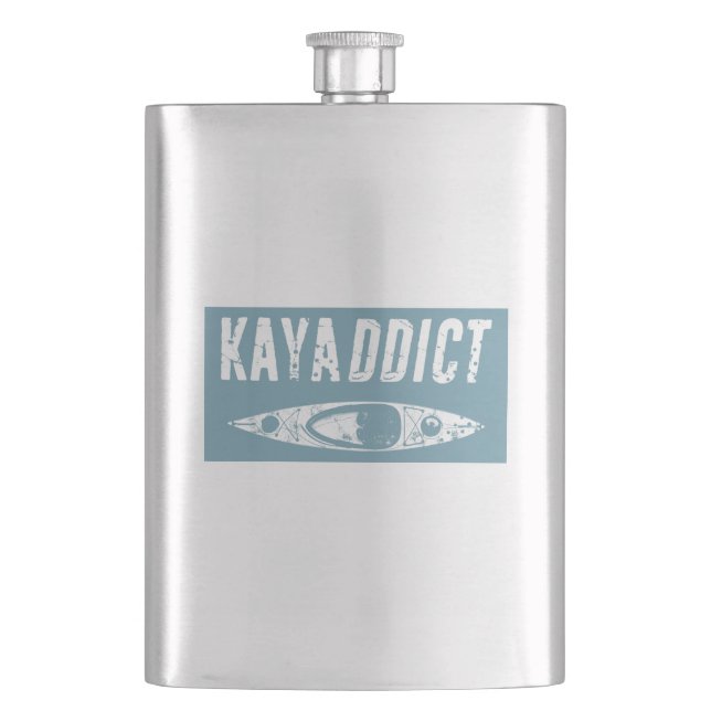 Kayak Addict Hip Flask (Front)