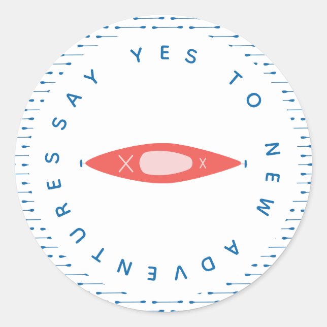 Kayak Adventure Classic Round Sticker (Front)