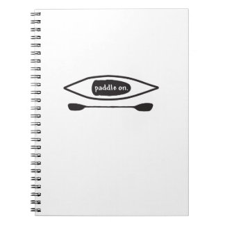 Kayak and paddle, simple black line art design notebook