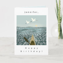 Kayak and Sandhill cranes over water Invitation