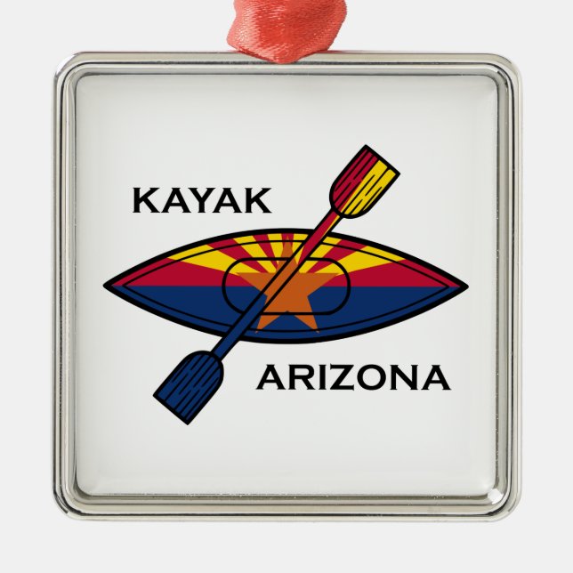 Kayak Arizona Flag Metal Tree Decoration (Front)