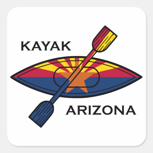 Kayak Arizona Flag Square Sticker (Front)