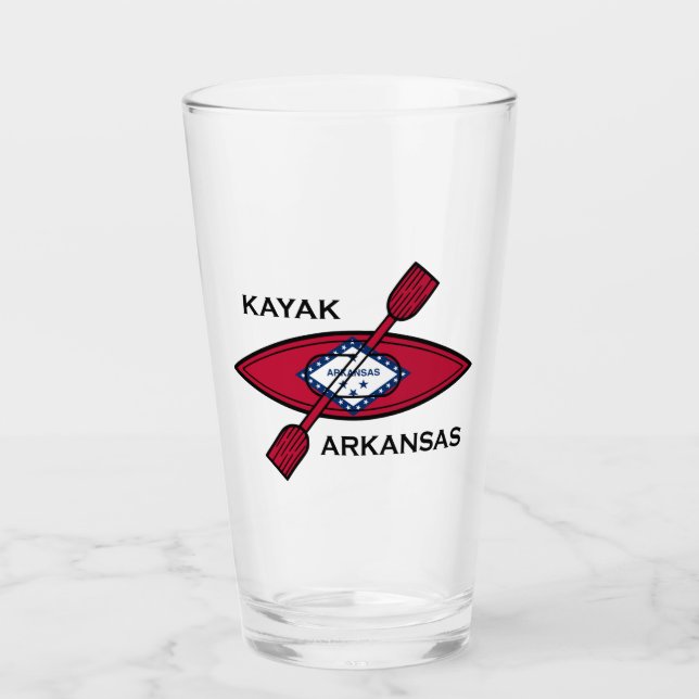Kayak Arkansas Flag Glass (Front)