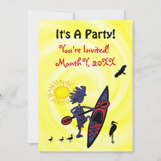 Kayak Birds Fun Party Invitation
