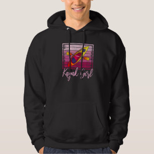 Kayak Boat Vintage Retro Kayaking  Kayak Girl Hoodie