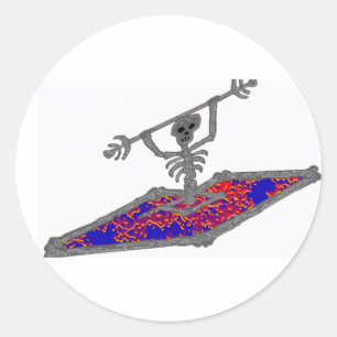 Kayak Bones Float Classic Round Sticker
