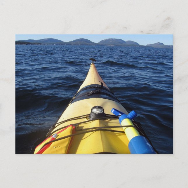 Kayak Bow on Rough Lake, Mountains Postcard (Front)